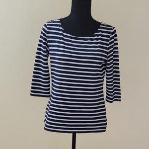 Saint James navy & white - 3/4 slv - sz M